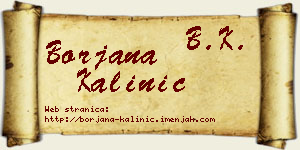 Borjana Kalinić vizit kartica